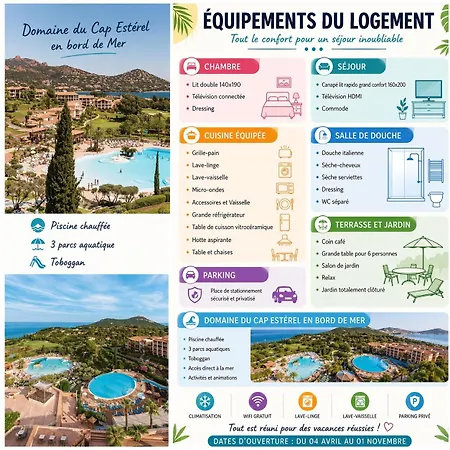Premium Genius - Separee -vue -jardin Cloture -terrasse -parking - Piscine Chauffee Du 04 Avril Au 01 Novembre- Raphael Сен-Рафаэль